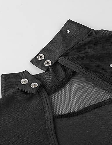 Loloda Girls' Long Sleeve Mock Neck Ballet Dance Dress Figure Ice Skating Skirted Leotard Dancewear Black 8 Years #TOP4