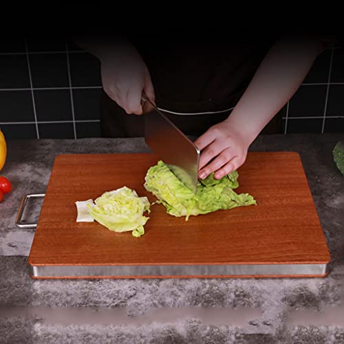 Planche à découper durable double face en bois avec poignées intégrées - 7