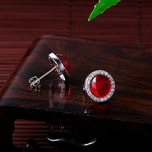 Pendientes de cornalina natural plata 925 mujer joyas con circonitas 6