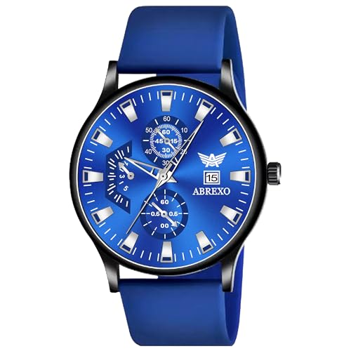 Image of Speed-Master Series Round Dial Date Working Silicone Strap Analog Quartz Mechanism Boys Watch for Men