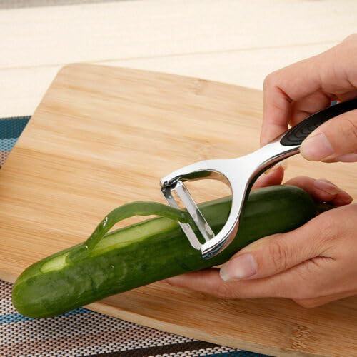 ARA CHOICE Heavy Duty Chrome Alloy 2-in-1 Peeler with Bottle Opener - Stainless Steel Kitchen Tool for Fruits and Vegetables - Silver - Image 5