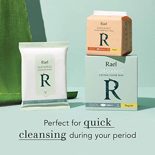 Rael Feminine Wipes mit natürlichen Inhaltsstoffen, Tag und Nacht verwenden, Einweg, pH-neutral, sanft und sicher auf der Haut. (2 Packungen) - Image 8