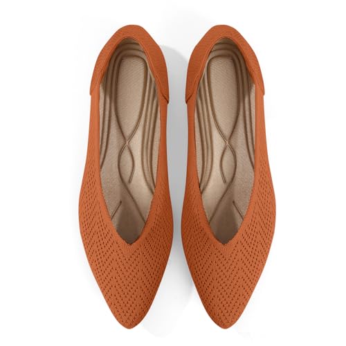 Image of Pointed Toe Flats for Women Knit Ballet Flats Women's Comfortable Dress Shoes Casual Business Work