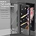 Eabhulie for Samsung Galaxy Z Fold3 Case, Hinge Protection Plating Clear PC Case Built-in Screen Protector Full Coverage Cover for Samsung Galaxy Z Fold 3 5G Black