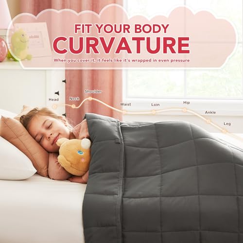 CuteKing Weighted Blanket (7lbs, 40"x 60", Grey) Heavy Blanket for 60-80lbs, Weighted Blanket for Cooling & Heating with Premium Glass Beads, Thick Blanket All-Season - Image 5