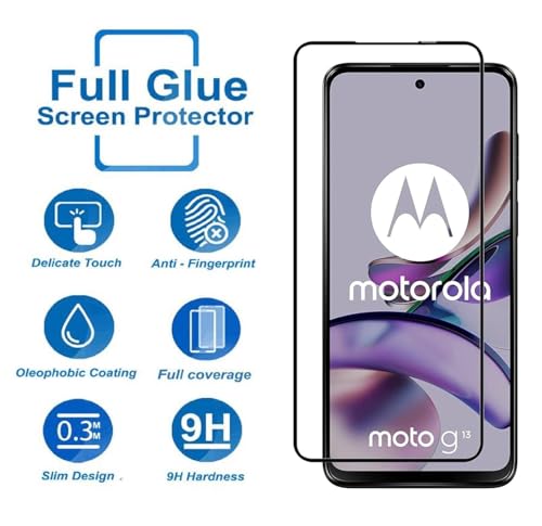 Image of HD Tempered Glass Screen Protector Compatible For Moto G13 With Edge To Edge Coverage And Easy Installation Kit