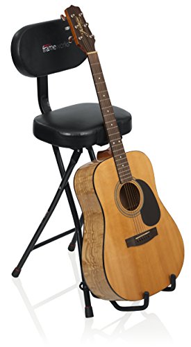 image for Gator Frameworks Guitar Seat with Padded Cushion, Ergonomic Backrest a