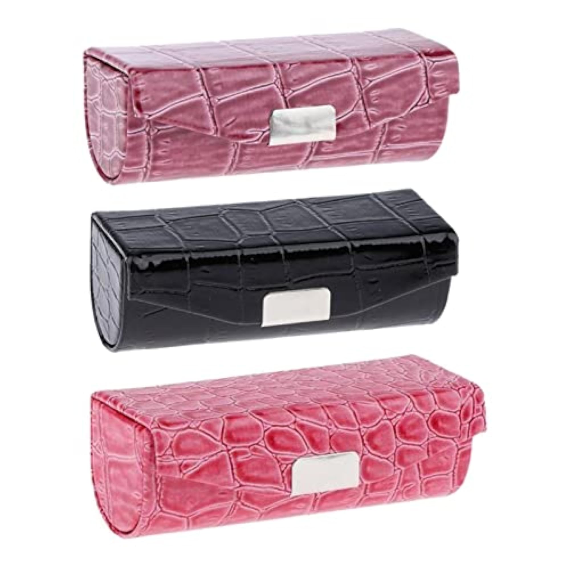 3x PU Leather Lipstick Case Holder