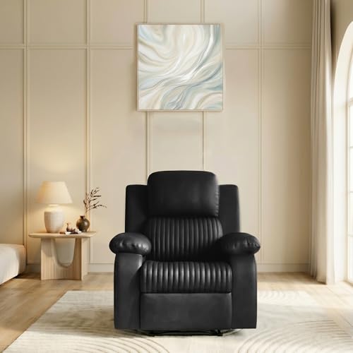 Image of Seventh Heaven Miami 1 Seater Recliner | Single Sofa Chair for Living Room Comfort | Ergonomic Design (Leatherette - Black)