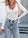 LUXVEER Fall Tops for Women 2026 Long Sleeve Ribbed Knit Slim Fitted Cute Basic Tees Dressy Work Date Night Blouses Sexy Going Out Shirts White XL