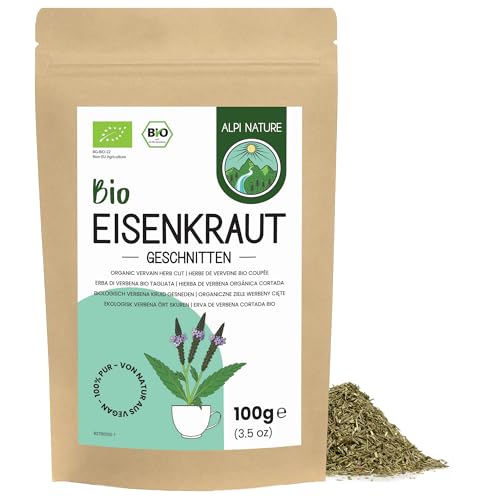 Alpi Nature Verbena Infusión Orgánica 100g, Hierba de Verbena Secada y Cortada, Té Suelto
