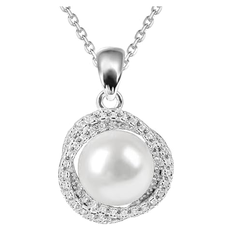 Gifts For Wife Wedding Anniversary - Christmas Gifts For Wife -AAA+ Real Pearl Necklaces For Women (18k Gold Platting 925 Sterling Silver) Wife Christmas Gift Ideas Birthday Freshwater Pearl Necklace Cover