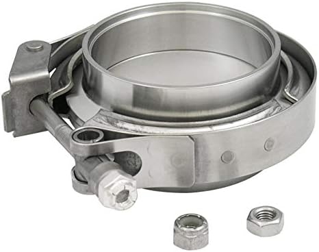 Miniatura 4 de Motorsports Kit de abrazadera de banda en V de liberación rápida con junta tórica de aluminio macho hembra bridas - 5 pulgadas