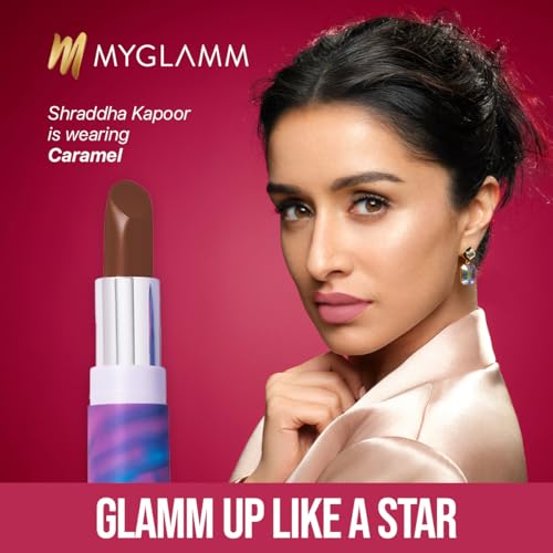 Image of MyGlamm POSE HD Lipstick-Caramel (Brown)-4 gm | Matte Lipstick | Enriched with Moringa oil & Vitamin E | Long-lasting & Moisturising