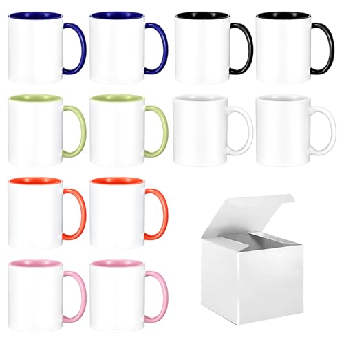 image for TANGLONG Sublimation Mugs 11 oz Set of 12 Sublimation Blank with Box B