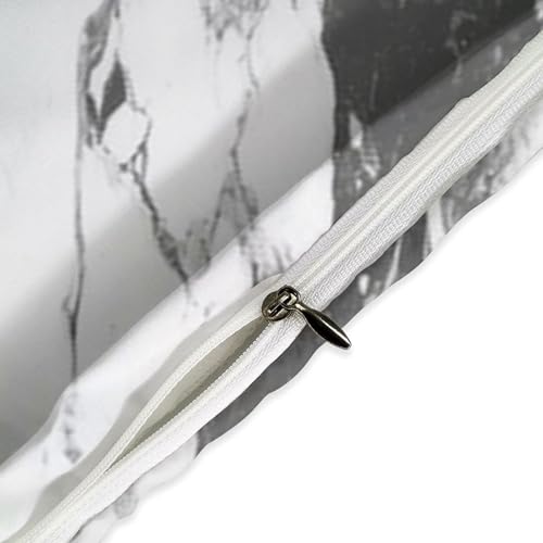 Parure de lit 220 x 240 marbre blanc microfibre douce