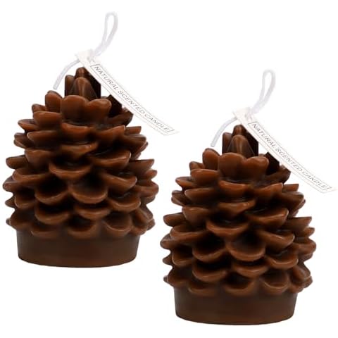 2pcs Realistic Pine Cone Christmas Candles Cover