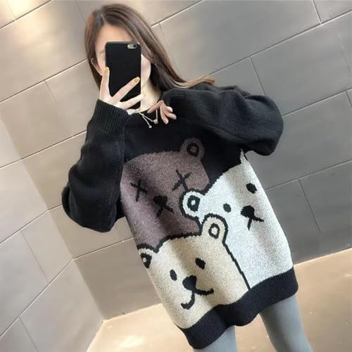 Gothic Sweater Harajuku Pullover Cute Sweater Sports Leisure Trend Warm Street Lazy Bear Jacquard Hip Hop3