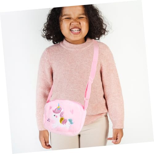 Plush Unicorn Crossbody Bag for Girls Cute Soft Storage Pouch for Coins Tissues Items Birthdays Holidays Special Occasions4