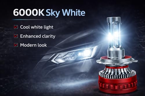 Image of HAXXAL H4 LED Headlight Bulb 200W 6000K Sky White Turbo LED Luma-Beam Technology Anti-Glare for Bike & Car
