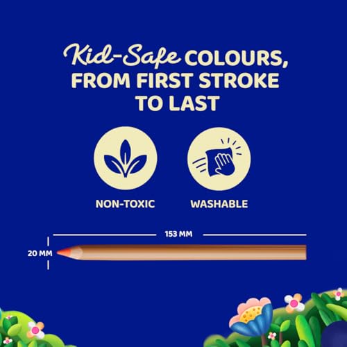 Image of Fevicryl YUDU 3-in-1 Colour Pencils | 12 Shades + Free sharpner | Colour Pencil, Crayon & Water Colour in 1 | Easily Washable, Non-Toxic & Safe for Kids 6-12yrs | Ideal Gift for Kids