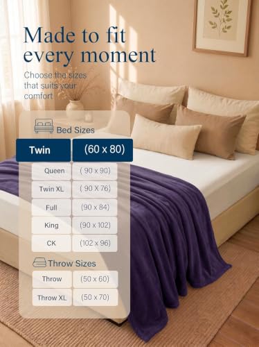 Image of Utopia Bedding Ultra Soft Fleece Bed Blanket Twin Size Purple (60x80 Inch)