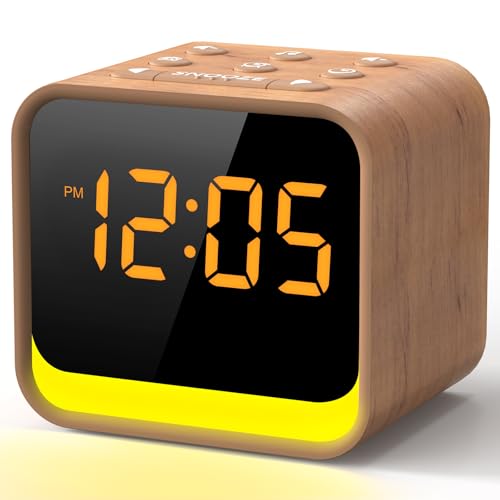 REACHER Radiowecker für das Schlafzimmer, Digitale FM Radiouhr mit Weißrausch-Soundmaschine, 9 Alarmtönen, dimmbarem Display, 7 Farben Nachtlicht,...