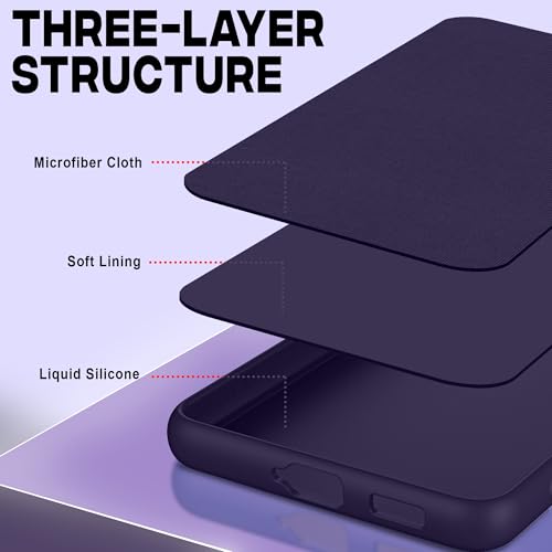 Image of Hupshy Liquid Silicone Back Cover Case for OnePlus Nord CE 6 Lite 5G | Soft Micro-Fibre Lining Inside | Camera Protection Bump | Shockproof Back Cover Case for OnePlus Nord CE 6 Lite 5G (Purple)