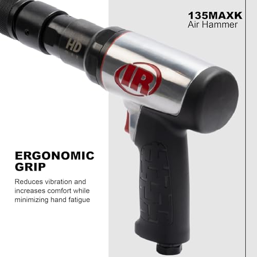 Ingersoll Rand 135MAXK Vibration Reduced Quick-Change Air Hammer 5-Piece Chisel Set, 2,600 BPM, 3" Stroke, Round Shank