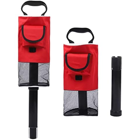 LANGSHI Golf Ball Retriever Golf Ball Pick Up Shag Bag Tube Collector with Storage Bag Hold Up To 75 Balls, Red Cover