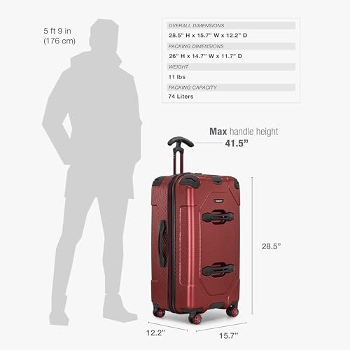 Image of Traveler's Choice Maxporter II Polycarbonate Hardside Trunk with Spinner Wheels, Red, 28-Inch Medium Trunk