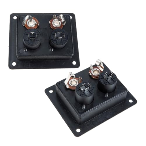 SOLUSTRE 2Pcs Square Terminal Speaker Connector Plate for Subwoofer and Stage Speakers Easy Installation Efficient Heat Dissipation Versatile Wiring