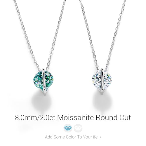 GIGAJEWE Blue Green Color Moissanite Necklace 18K White Gold Plated 925 Silver Moissanite Necklace With Certificate Diamond Test Passed Jewelry For Woman2
