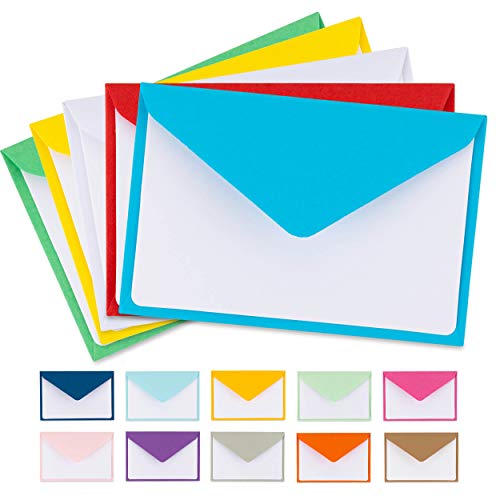 Colorful Envelopes with Blank Flat White Cards 5″ x 7″ Assorted Colors 105 Pack Card Making Supplies for Birthday, Graduation, Baby Shower