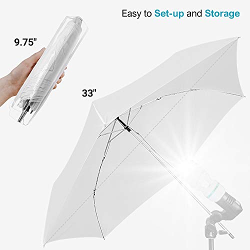 Js Julius Studio JSAG669 Julius Studio 33 Inch 3-Fold Ultra Compact Professional Photography Photo Video Studio Lighting Flash Translucent White Soft Umbrella thumb #2