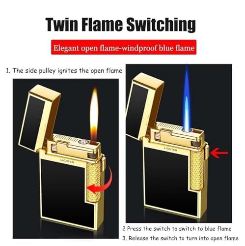 Encendedor de doble llama conmutable y cortavientos para exteriores 5