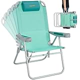 Facile da usare e trasportare: la sedia da spiaggia da viaggio si apre e si chiude in pochi secondi, molto facile da usare, si piega in modo compatto, risparmiando spazio e trasportando comodamente. Lo zaino alto per sedia da spiaggia è ideale per spiaggia all'aperto, sabbia, prato, cortile, campeggio, viaggi sportivi.
