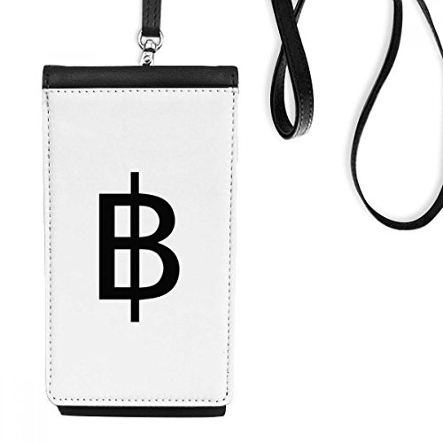 Bourse smartphone baht thaïlandais en cuir noir, idée cadeau originale