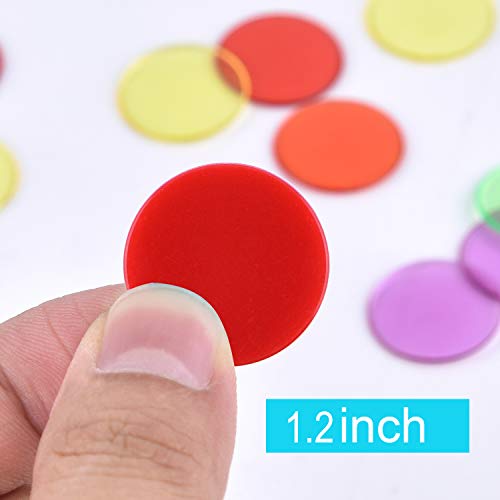 Coopay 10 Colors 1-1/5 Inch Plastic Learning Counters Disks Bingo Chip Counting Discs Markers For Math Practice And Poker Chips Game Tokens, 200 Pieces #TOP3