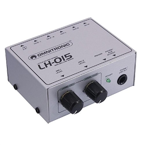 Mixeur en ligne de micro passif Omnitronic LH-015 à 2 canaux argent