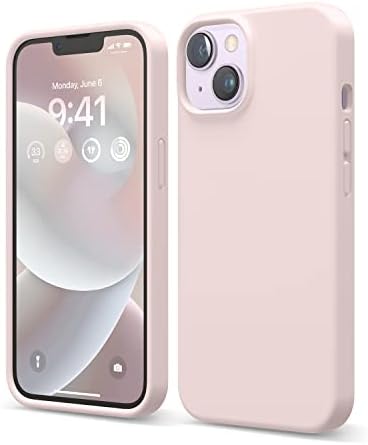 elago Liquid Silicone Case Compatible with iPhone 14 Case (6.1"), Premium Silicone, Full Body Protection - 4 Layer Shockproof Phone Cover, Anti-Scratch Soft Microfiber Lining (Stone)