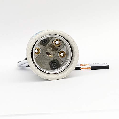 New Orange Heart E26 Socket, Ceramic Standard Medium Screw Socket, E26 E27 Bulb Lamp Holder, E26 Light Socket With 12 Inch Wire Lead For Halogen Incandescent Led Light Bulb thumb #2