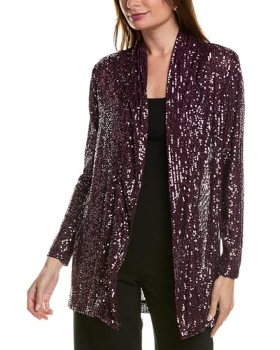 Image of Anne Klein Women's Sequin Drape Front Cardigan Jacket