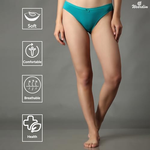 Image of Wearslim Premium Women Soft and Comfortable Women's Cotton Bikini No Show Panty | Ladies Invisible Breathable Briefs Soft Stretch Hipster Underwear