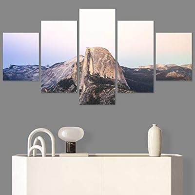 SIGNWIN 5 Panel Canvas Wall Art Mountainscape for...