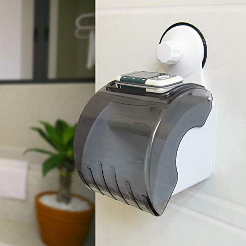 Wall Mounted Bathroom Toilet Tissue Paper Roll Plastic Holder with Power Suction Cup (Standard, Multicolour)