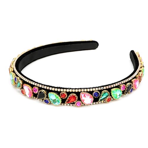 Wecoe Rhinestone Headband for Women & Girls - Vintage Thick Padde...