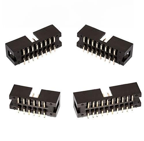 Gimax 100 Pcs SMT 2.54 mm 6 8 10 12 14 16 18 20 26 40 Pin shrouded Box header IDC Socket straight Male Surface Mount PCB - (Color: Box Header 20P)