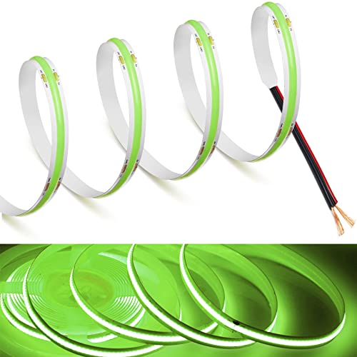 Image of MDee】COB LED Strip Lights Green 16.4ft /5m DC12V Flexible LED Tape Lights CRI 90+ 800LM /m 320LEDs /m for Indoor and Outdoor Decor(Green16.4ft /5m)