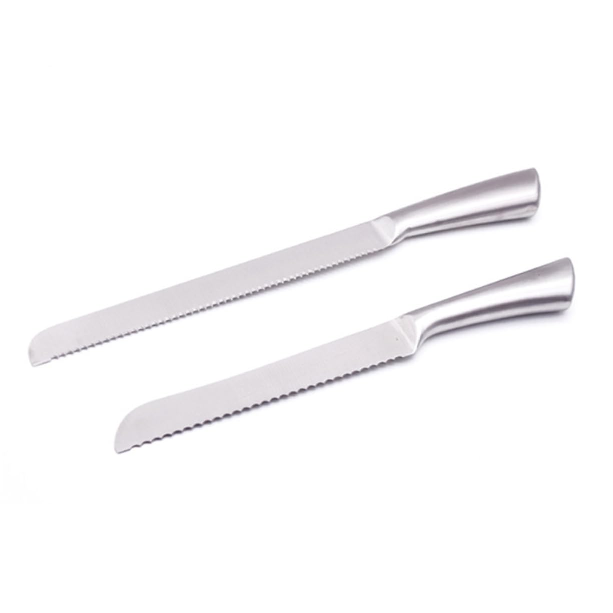 BEBEMOKO Ergonomic Handle Cake Knife Bread Slicer Pizza Steel Wedding Cake Knife Serrated